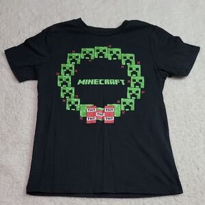 Mojang Studios Minecraft Cristmas Wreath Creepers Black T-Shirt